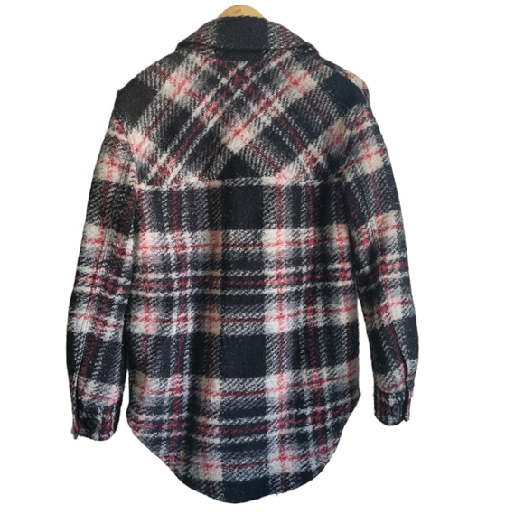 ARITZIA Wilfred Free Ganna Shirt Jacket XXS Plaid Wool Blend Oversized - Picture 2 of 7